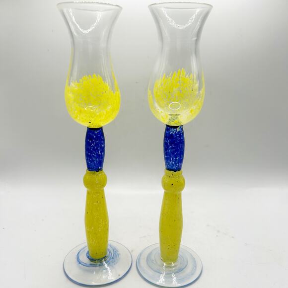 Jiri Vosmik for Glass Atelier Morava 8 Hand Crafted Art Colored Glass Cordials - Picture 7 of 12